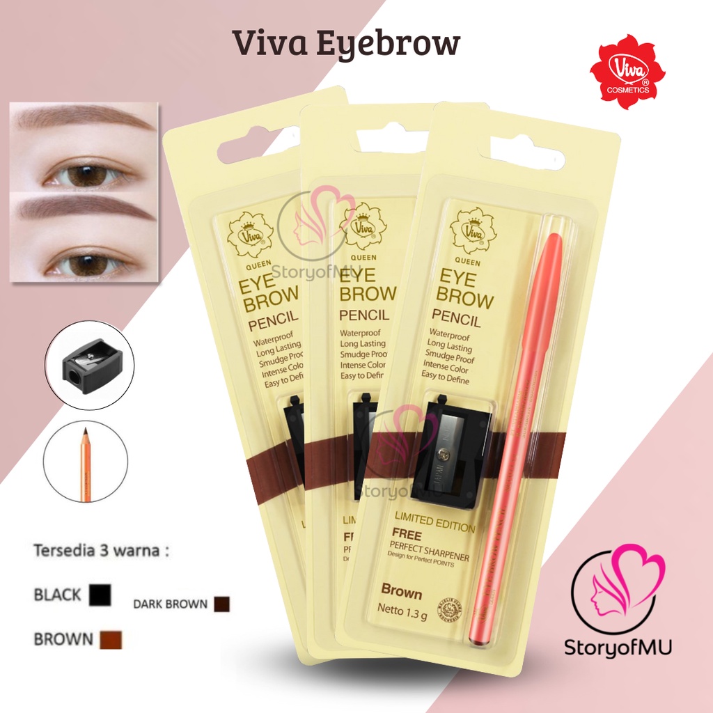 Jual [ORIGINAL BPOM] VIVA Cosmetics Queen Eye Brow Eyebrow Pencil