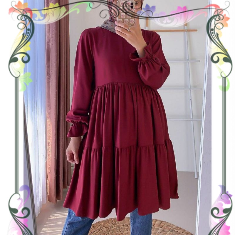COD TUNIK WANITA REMPEL ATASAN WANITA MUSLIM BAJU ATASAN WANITA MURAH
