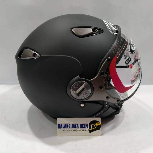 KYT ELSICO KLASIK POLOS BLACK DOFF