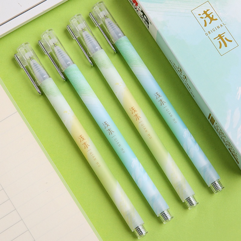 M&amp;G. 0.5mm Black Ink Light Color Series Gel Pen Student Large Capacity Needle Nib Signature Pen