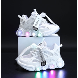 Sepatu Anak led sneaker laki laki perempuan lampu nyala new korea 9991