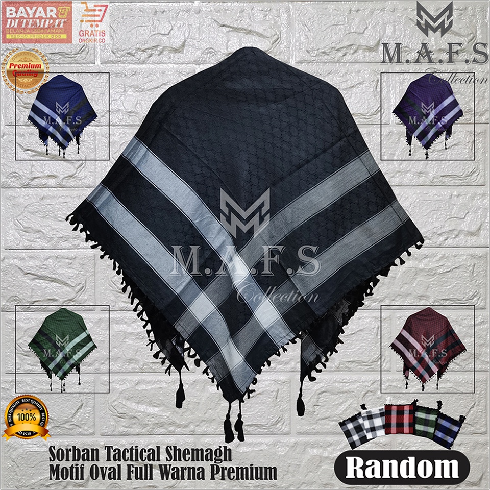 SORBAN / SORBAN HAJI / SORBAN ARAB / SORBAN TACTICAL MOTIF OVAL FULL WARNA