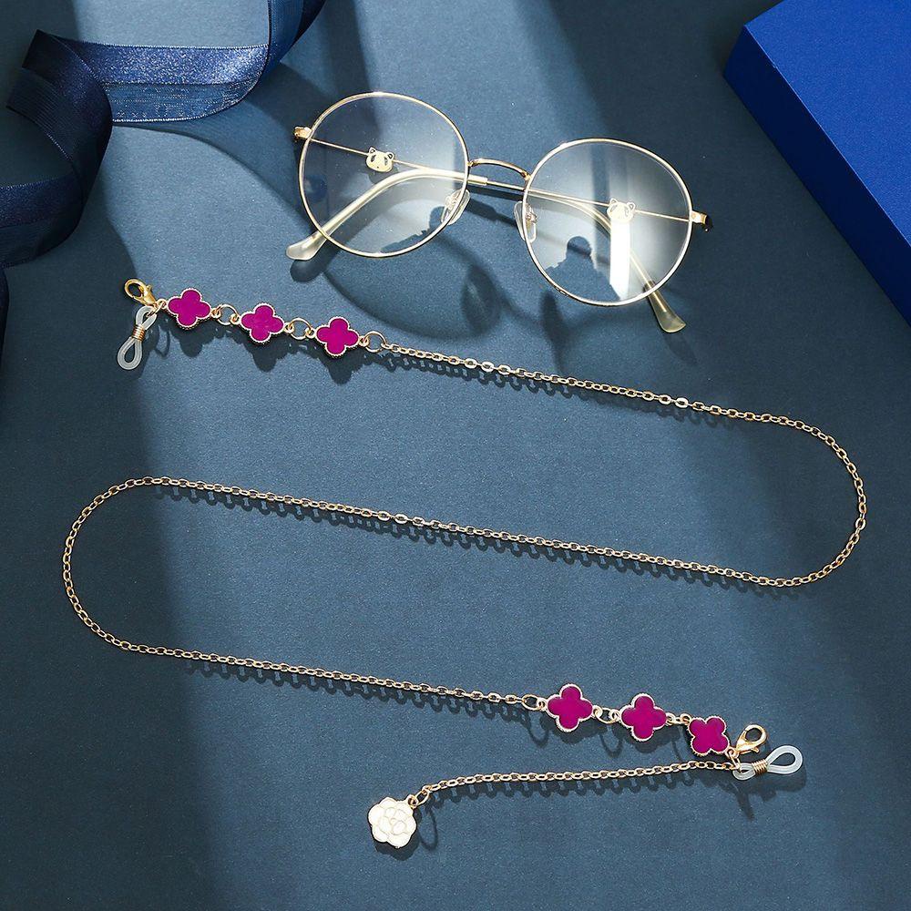 Agustinina Clover Glasses Chain Kacamata Baca Rantai Retro Masker Rantai Camelia Liontin Hold Straps Reading Glasses Female Glasses Neck Strap Sunglasses Lanyard