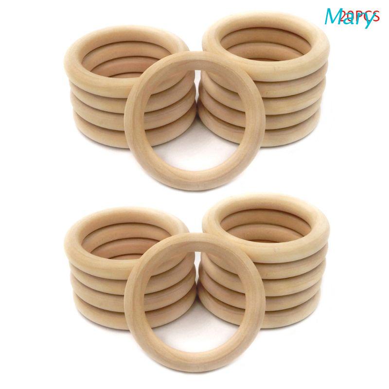 Mary 20Pcs / Set Mainan Teether Bayi Newborn DIY Bahan Kayu Alami