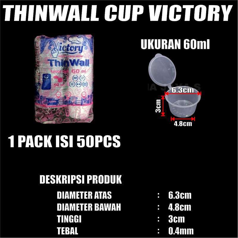 Thinwall Cup 25ml 35ml 60ml 100ml 150ml Pack Cup Puding n Saos Sambel Plastik SBY