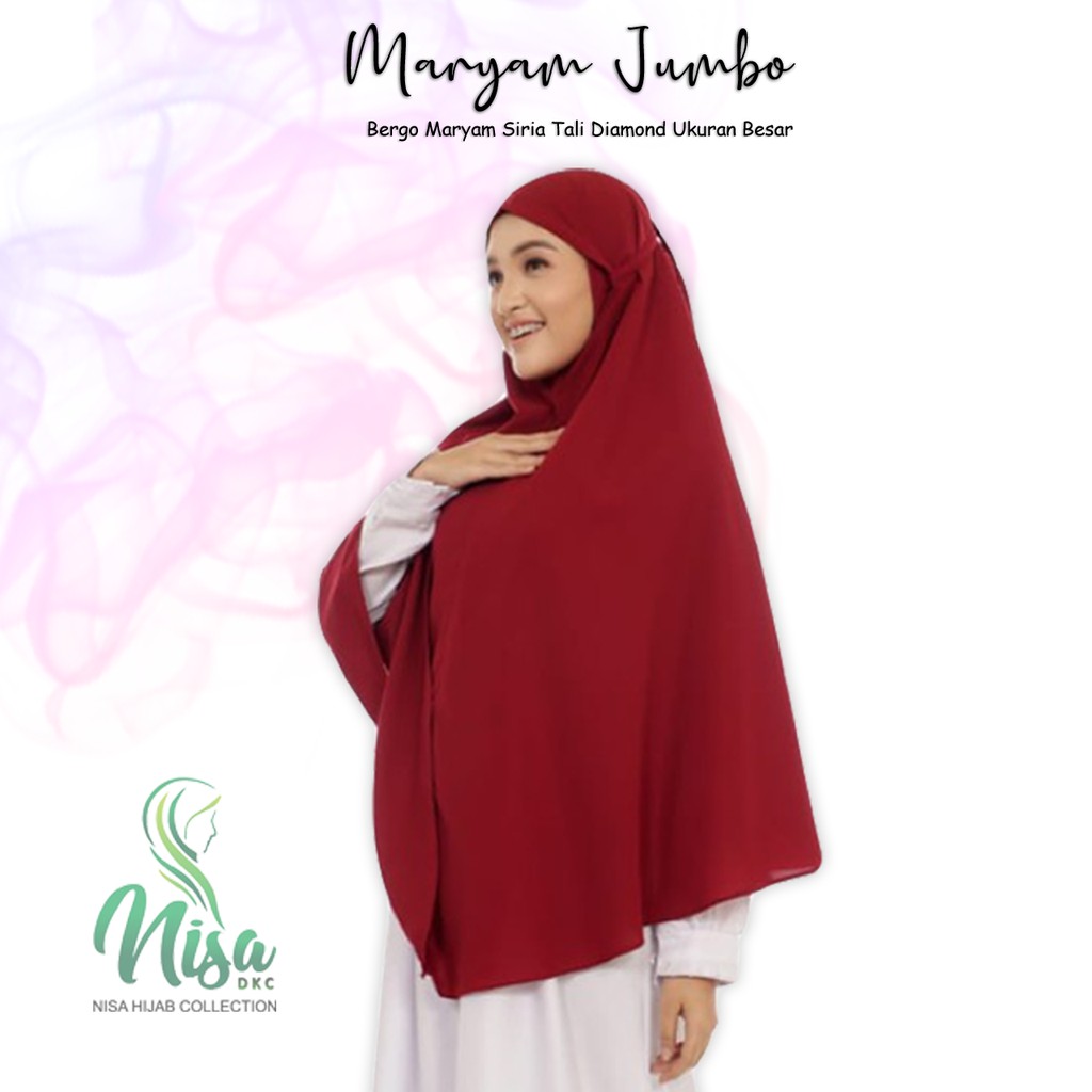 Siria Tali Diamond Jumbo Bergo Maryam Big Size Hijab Polos