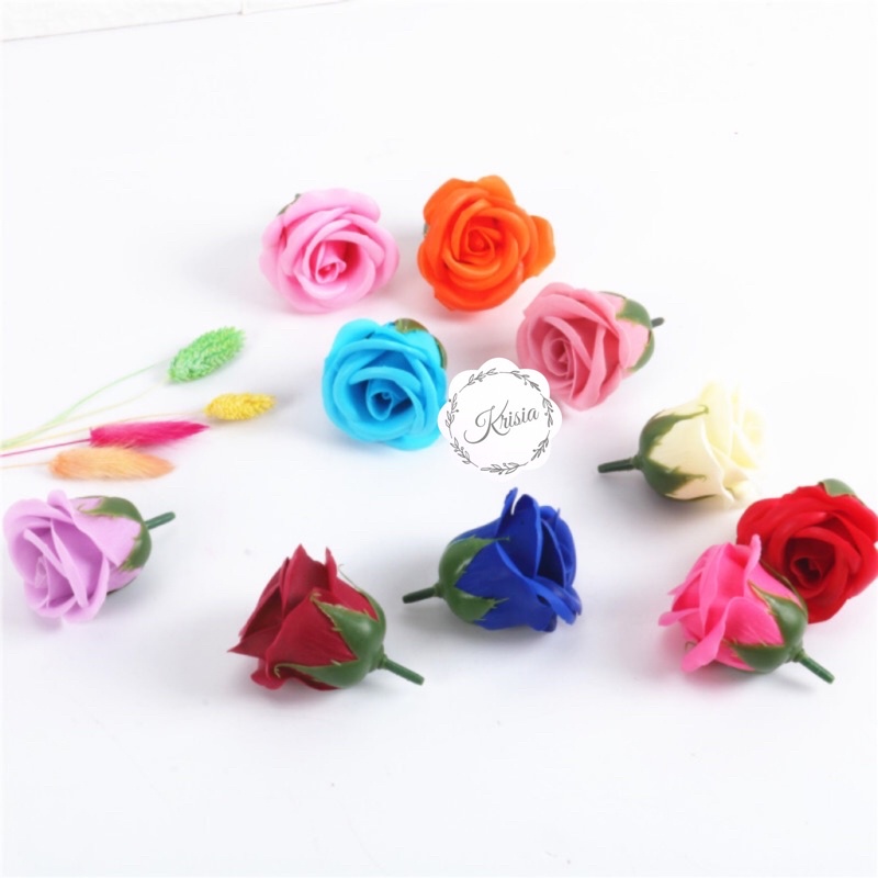 Bunga Mawar Sabun / Rose Soap Flower 4 Layer Kelopak Ecer Per 1 Pcs(TANPA TANGKAI)