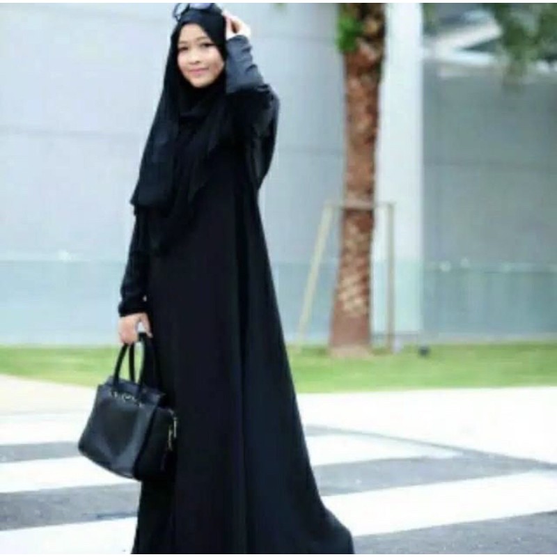 GAMIS ABAYA SYAR’I POLOS (RESLETING DEPAN BUSUI) DRESS MUSLIM HARGA MURAH