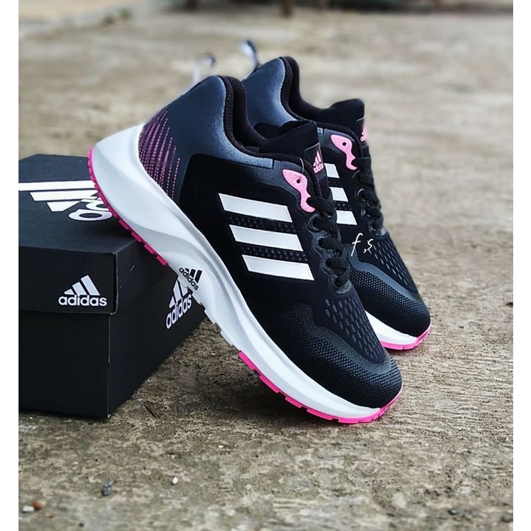 Adidas zoom abu pink sepatu running wanita