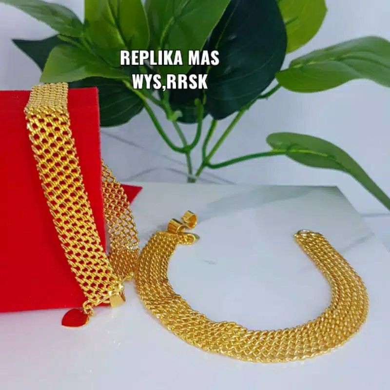 COD gelang lipan gelang papan replika lapis emas 24k model sisik lipan mewah