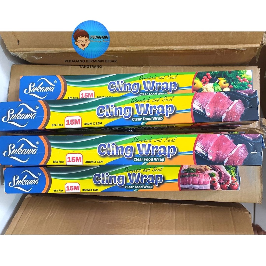 Cling Wrap Plastik Wrap Wrapping Makanan Sukawa 15m x 38cm Food Grade BPA Free