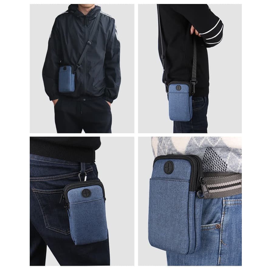 Tas pinggang pria denim army - tas selempang fashion kecil cowok - RCYC597