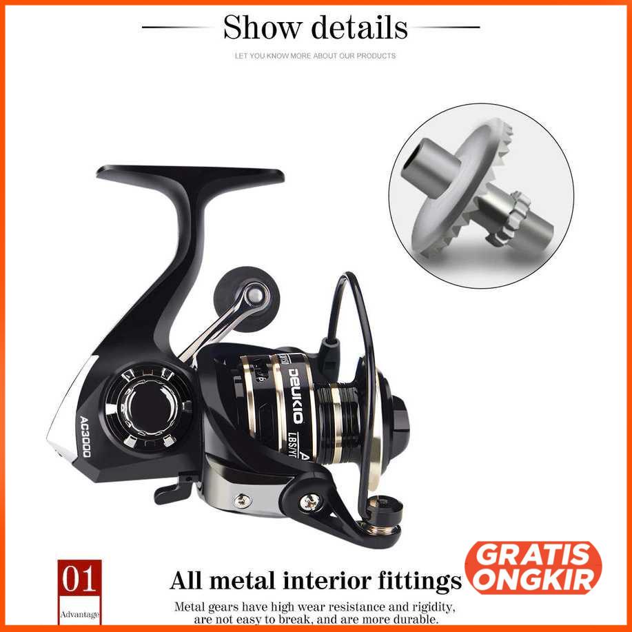 AC2000 Reel Pancing Fishing Reel 5.2:1 Gear Ratio