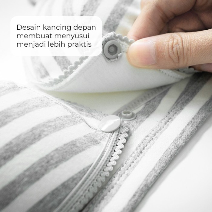 Mooimom Bra Hamil &amp; Menyusui Bukaan Depan Stripe Front Buckle