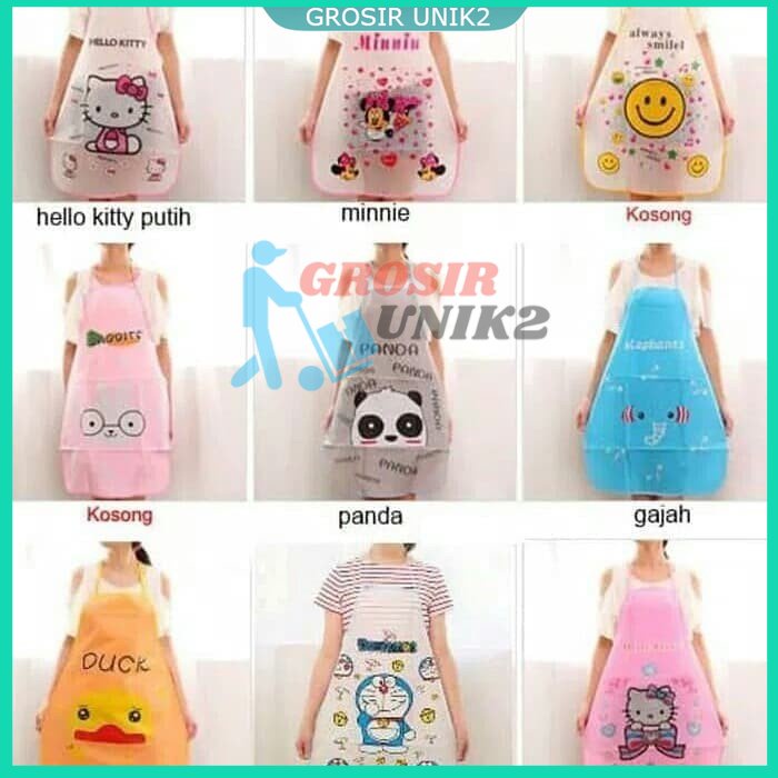 celemek karakter/ CELEMEK MASAK DAPUR | APRON KARAKTER PLASTIK WATERPROOF LUCU CANTIK