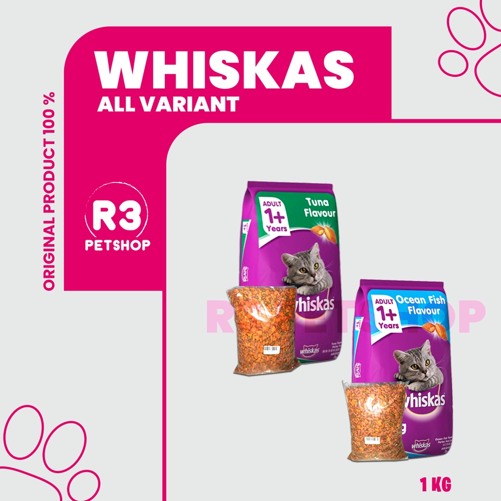 Makanan Kucing kering WHISKAS 1kg All Varian