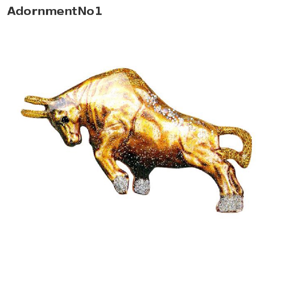 (AdornmentNo1) Bros Pin Enamel Desain Banteng Warna Emas