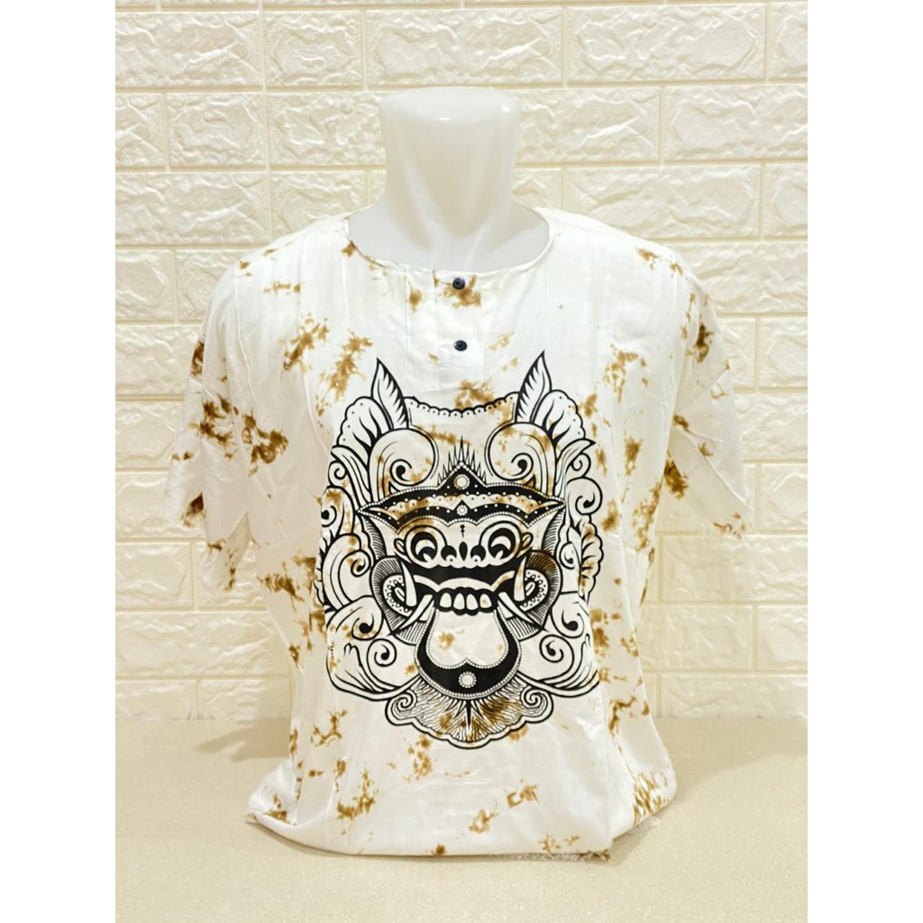 BAJU BALI BARONG ACAK DASAR PUTIH ALL SZ