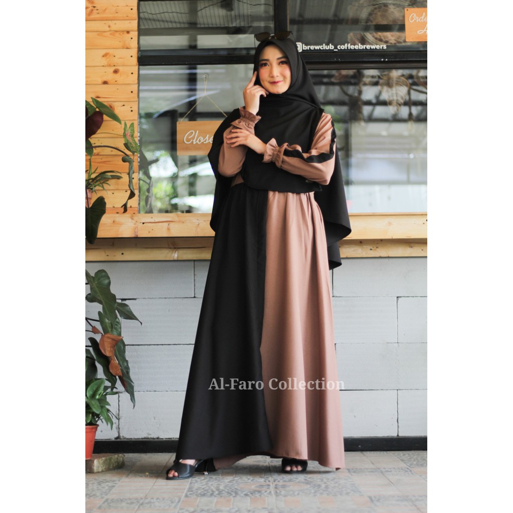 GAMIS SET HIJAB ALFARO CLARISSA ORIGINAL ITYCREPE terbaru syari muslimah fashion style al faro