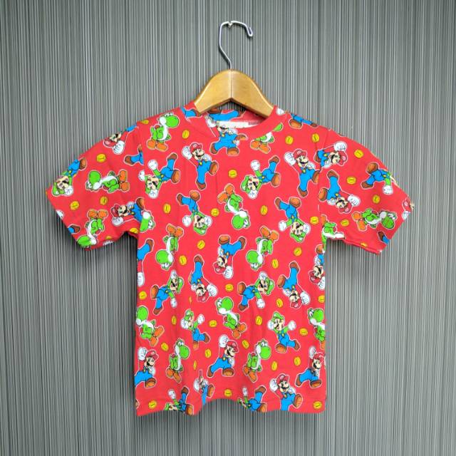 Baju anak kaos anak mario bross