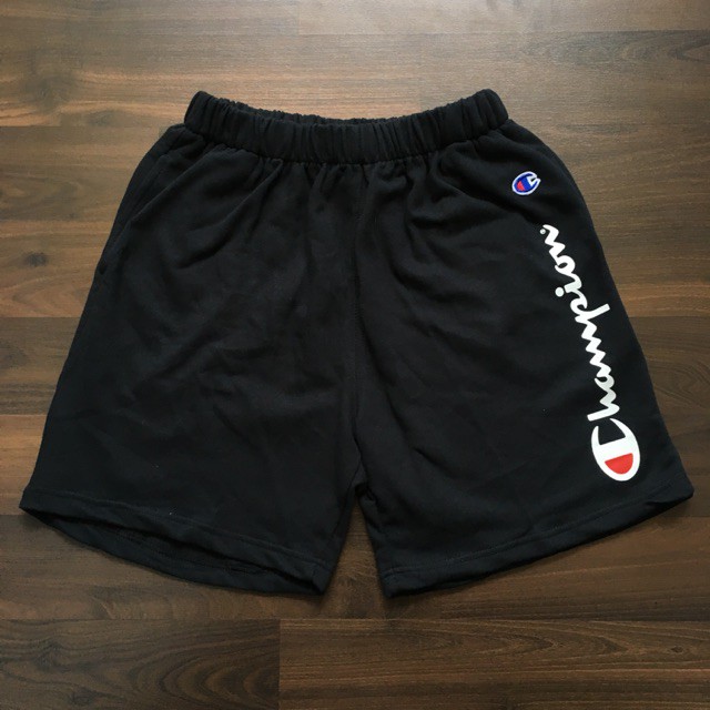 CELANA CHAMPION X SUPREME SIDE LOGO PREMIUM BLACK BML CELANA IMPORT COWOK KMS