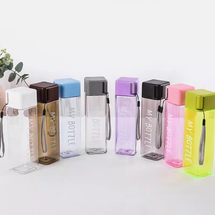 Bottle Bening Warna Segi Atau Petak Atau Botol Minum Kotak 500 ml