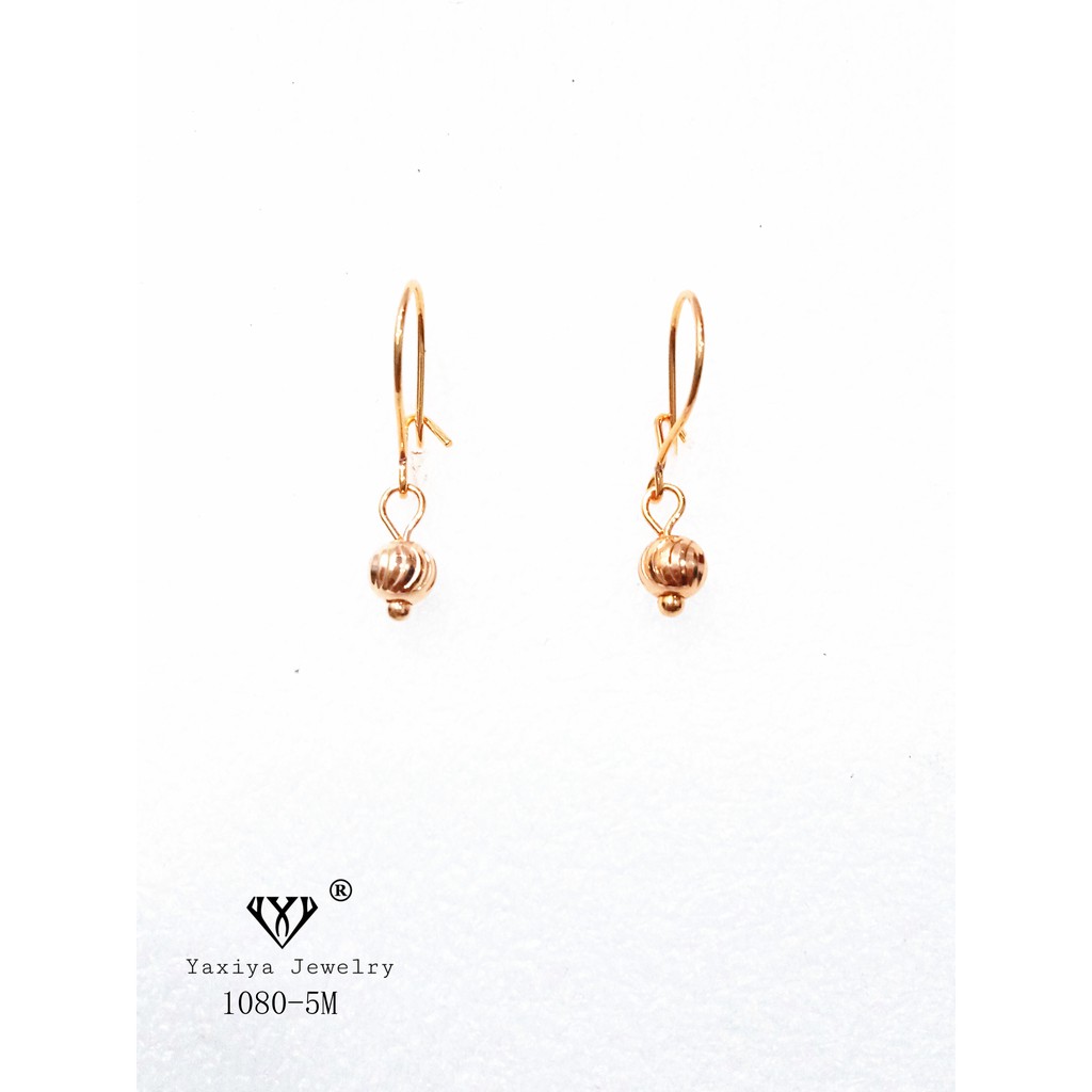 Yaxiya Anting Wanita Motif Bola Perhiasan imitasi lapis emas 18K 675-4