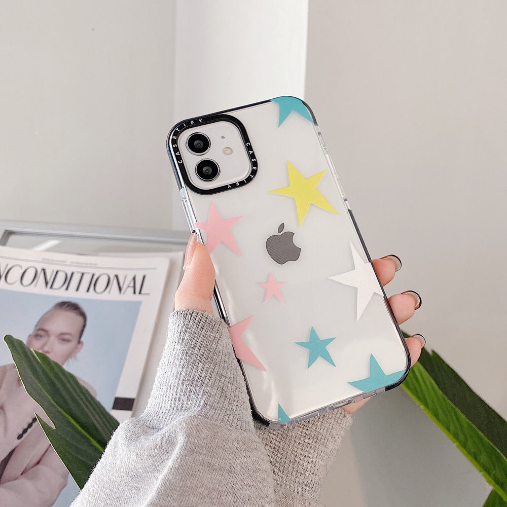 Soft Case Motif Bintang Kecil Untuk iPhone 11 / 12 / 13 Pro Max 7 / 8 Plus / X / XR / Xs Max