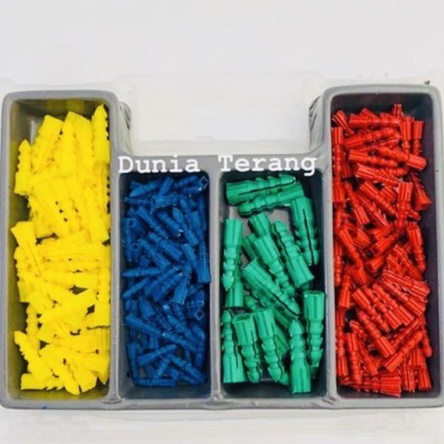 Mata Bor Set KOALA 300 pcs Nylon Plug - Bor Besi Bor Beton Bor Kayu Mata Obeng Plastic Wall Plug S5 S6 S8 S10 - Mata Boer Set 300pcs - Drill Set KOALA DR300