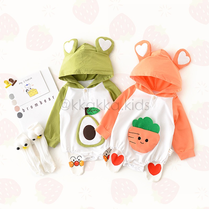 Fuzzy Hoodie Romper JUMPER ANAK DG TOPI LUCU ROMPER IMPORT HIASAN TELINGA