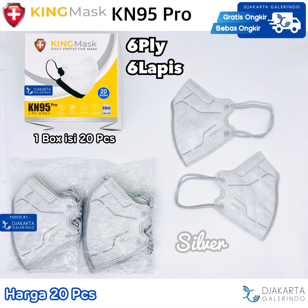 Masker King Mask KN95 Pro 6Ply 6 Lapis Original