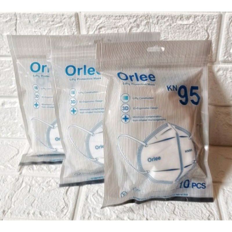 Masker Orlee KN95 5ply Earloop Disposable Mask Isi 10 Pcs