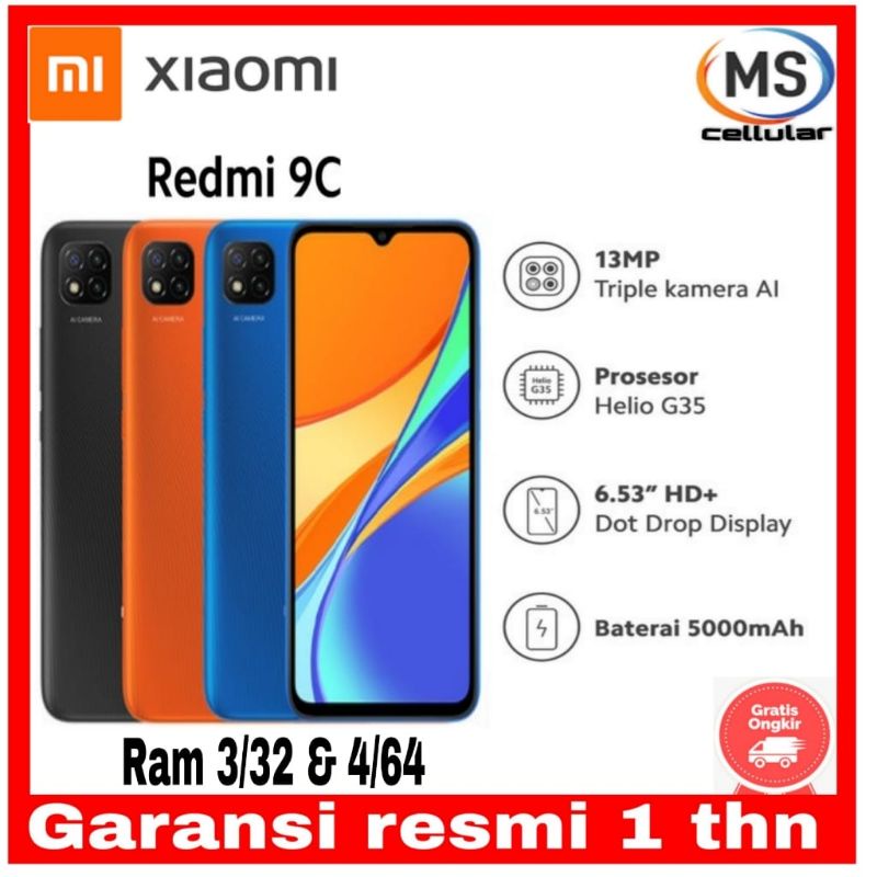 Jual Hp Xiaomi Redmi 10c ram 4gb 128gb 4gb 64gb dan redmi 9c Ram 4 64gb