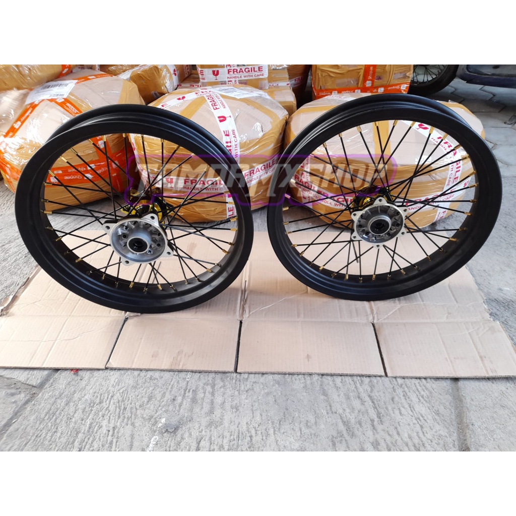 Velg Supermoto Klx 150 Size 250/300 Ring 17 Set Depan Belakang Tanpa Ban