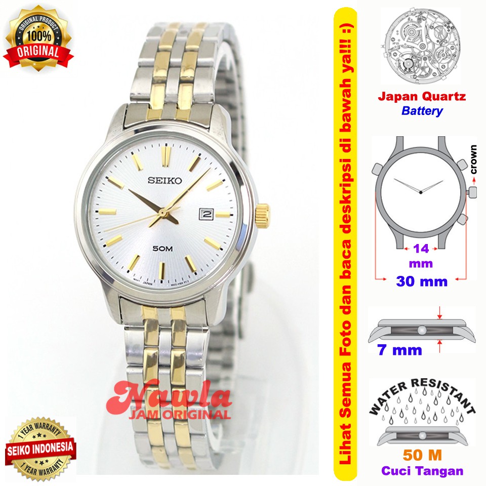 Seiko Ladies SUR661P1 Quartz Two Tones - Jam Tangan Wanita SUR661