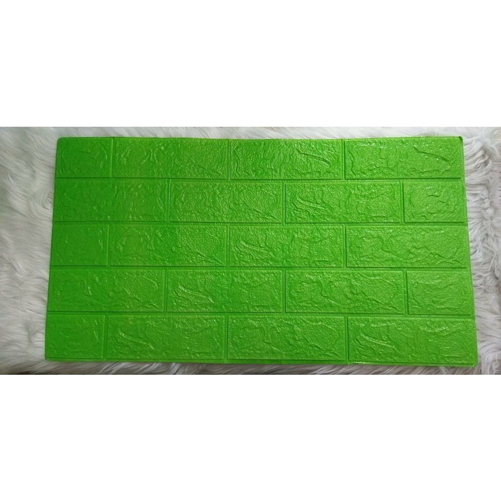 Wallpaper Dinding Foam 3D Kecil Motif Batu Bata / Wallpaper Dinding Foam DD509 [1KG=26PCS]-GREEN