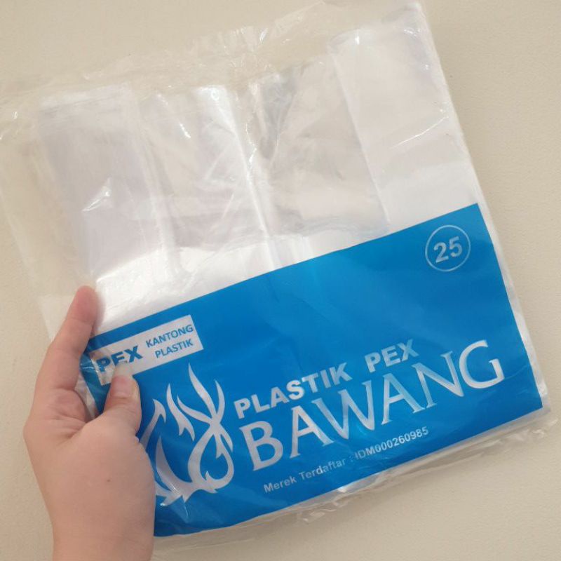 Plastik Bawang PEX / Plastik kemasan bening tebal uk 25