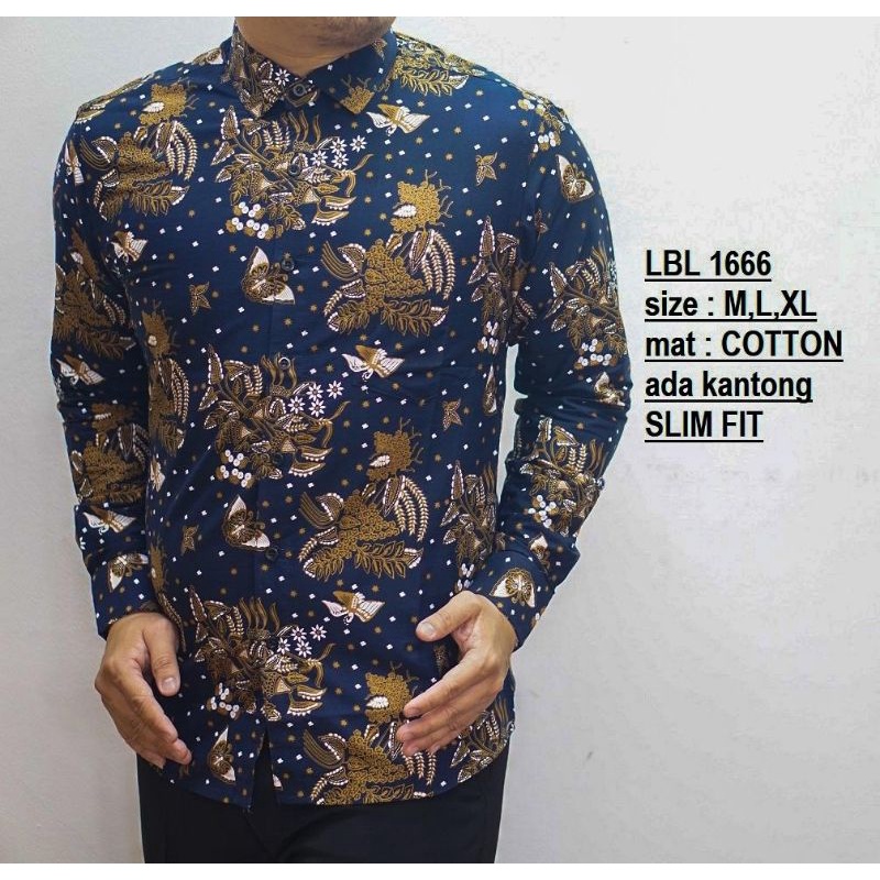 Batik cowok slimfit premium ready xxl