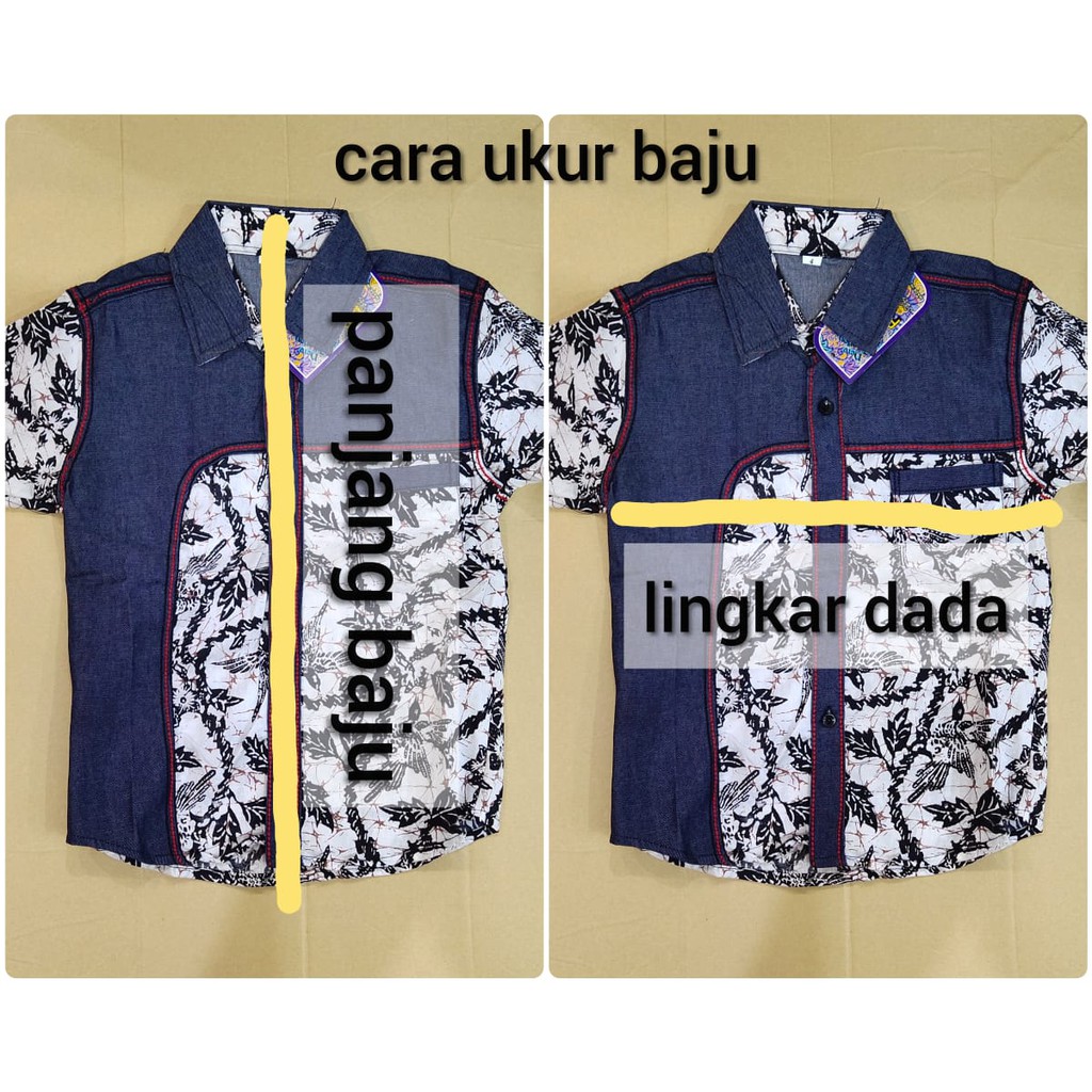 BATIK ANAK LAKI LAKI KOMBINASI JEANS USIA 2-11 TAHUN