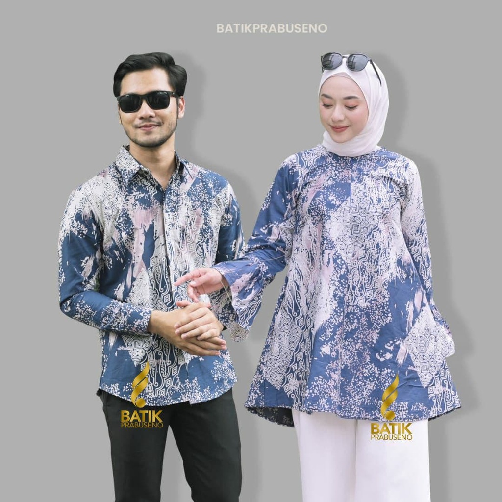 Batik Pria Wanita Motif SARIRA DONGKER  Cauple  Printing Slimfit Lengan Panjang Original Kemeja Atas