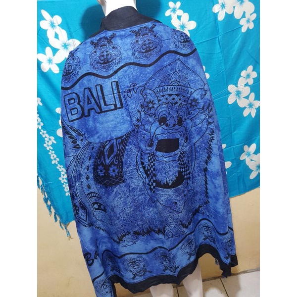 Sarung pantai lukis khas bali | Sarung pantai handmade | Kain pantai lukis | Sarung pantai murah-Barong blue