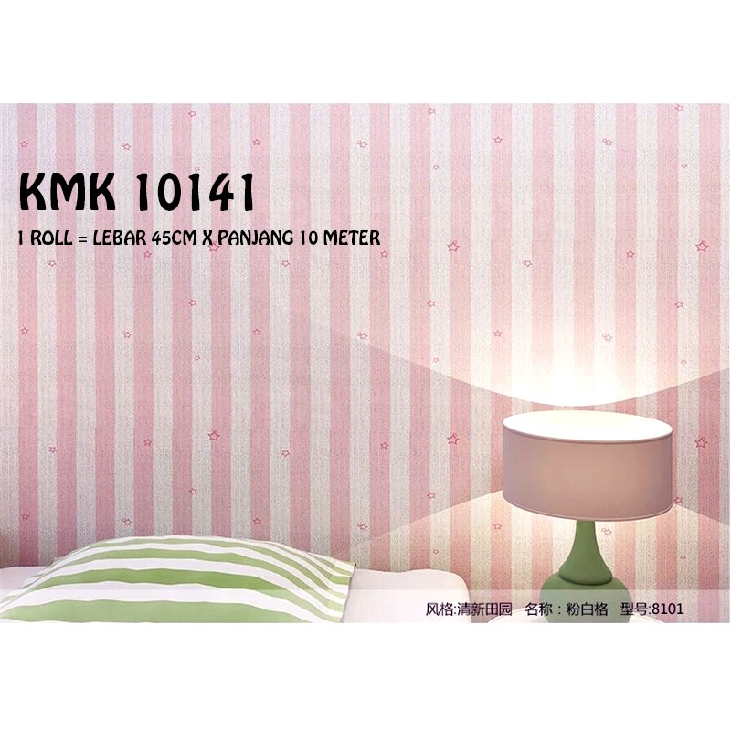 S9 wallpaper sticker garis pink 45cm x 10Mtr Wallpaper 