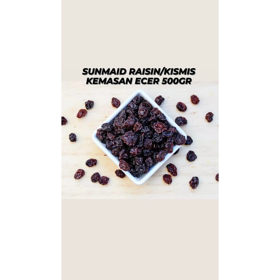 

SUNMAID RAISIN/KISMIS DARK 500GR, CAMPURAN MAKANAN/MINUMAN/ICE