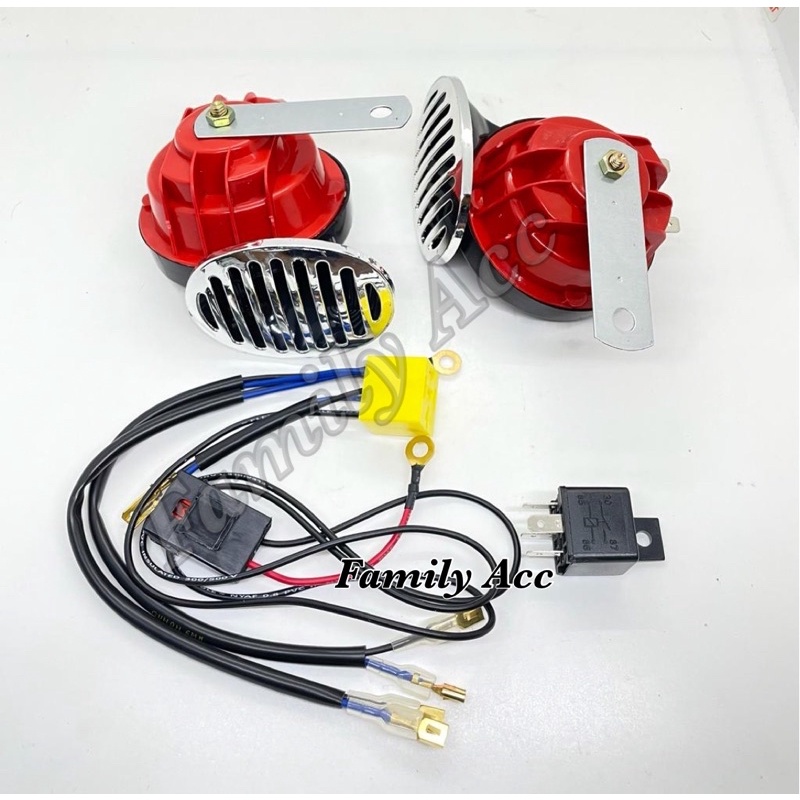 Paket Klakson Keong Double Jaring Plus Kabel Set Relay Motor Dan Mobil Universal