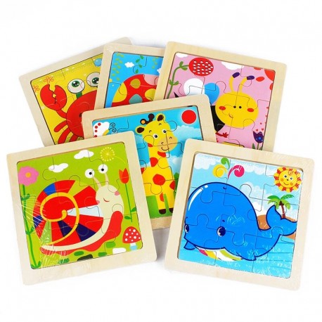 Mini ANIMAL PUZZLE Kayu Mainan Anak Wooden Toys Mainan Edukasi Jigsaw Montessori Puzzel Seri Binatang Hewan Laut Hiu Paus Singa Safari