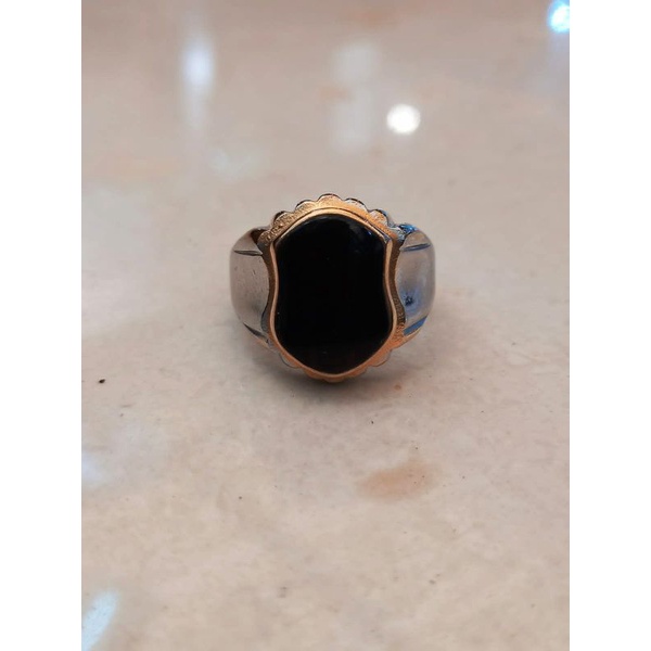 cincin natural asli batu yaman wulung motif trompah