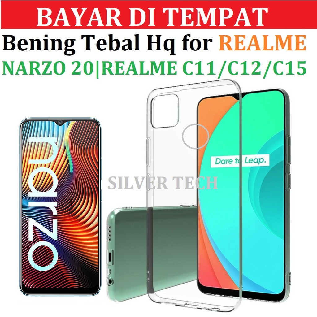 Softcase Bening dan Tebal Tidak Licin Realme C20 C21 C25 Narzo 20 Narzo 30A C11 C12 C15 C21