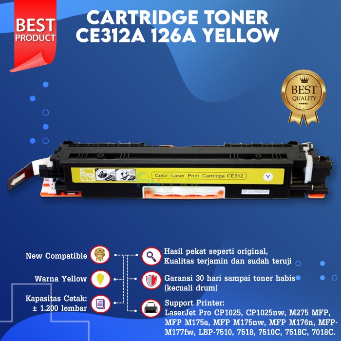 Cartridge Toner Compatible XP 126A CE310A 130A CF350A Black Canon 329 Printer CP1025 M175a M177fw