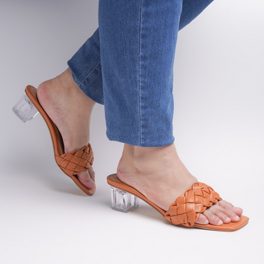 Zavatu Sandal Heels Kulit Big Size Jumbo Wanita Model Hak Kaca Tahu Transparan Tipe ZVT 176 Warna Hitam Ukuran 41 42 43 44 45 Sandal sendal High Heels Wanita Sandal Hak Tahu Wanita sandal pesta wanita sandal ibu kondangan sandal jumbo wanita Terbaru-Tan
