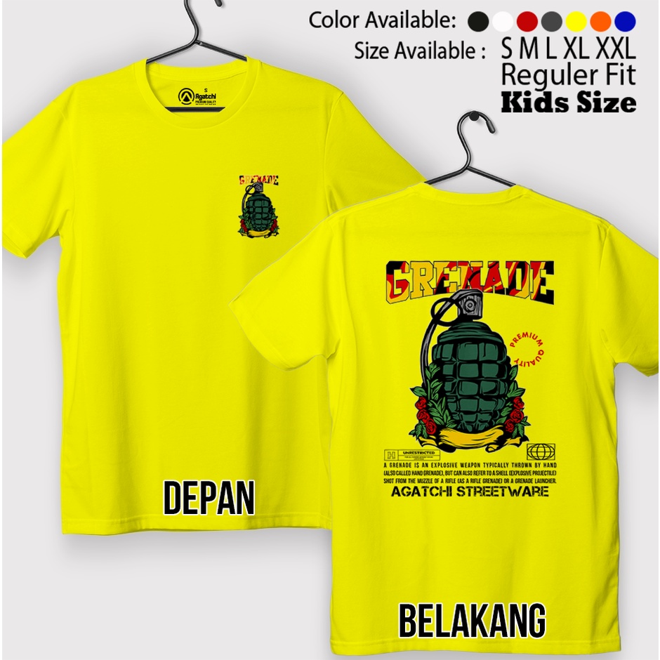 Baju Kaos Atasan Anak Laki-Laki Streetware Agatchi Grenade